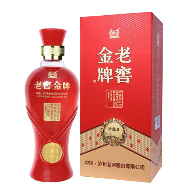四川瀘州老窖老窖金牌珍釀6口感濃香型42度白酒500ml單瓶裝