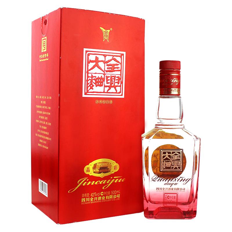 四川全興酒業(yè)大曲晶彩紅42度濃香型500ml單瓶裝