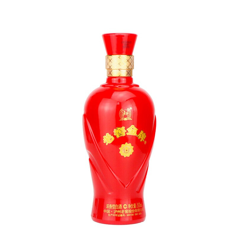 四川瀘州老窖老窖金牌透明裝口感濃香型52度白酒500ml單瓶裝
