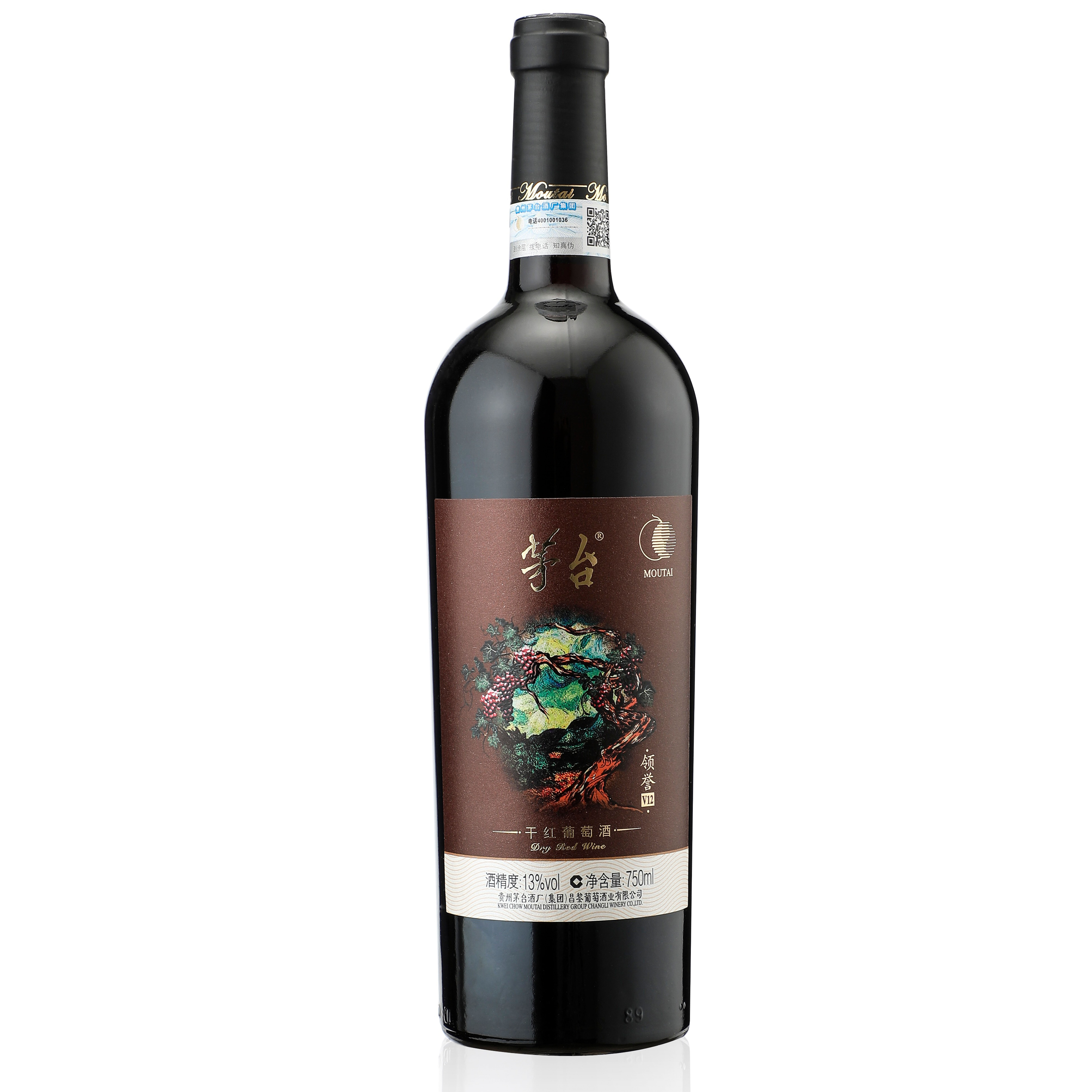 [A]贵州茅台集团领誉V12干红葡萄酒750ml单支装