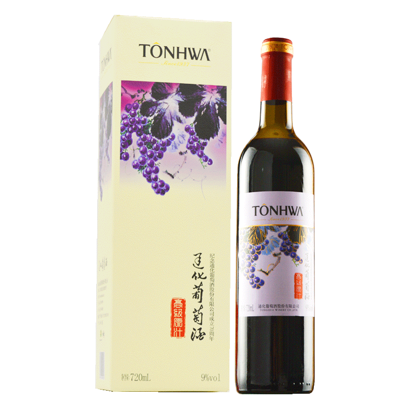 通化高級(jí)原汁禮盒裝甜紅葡萄酒單支裝720ml
