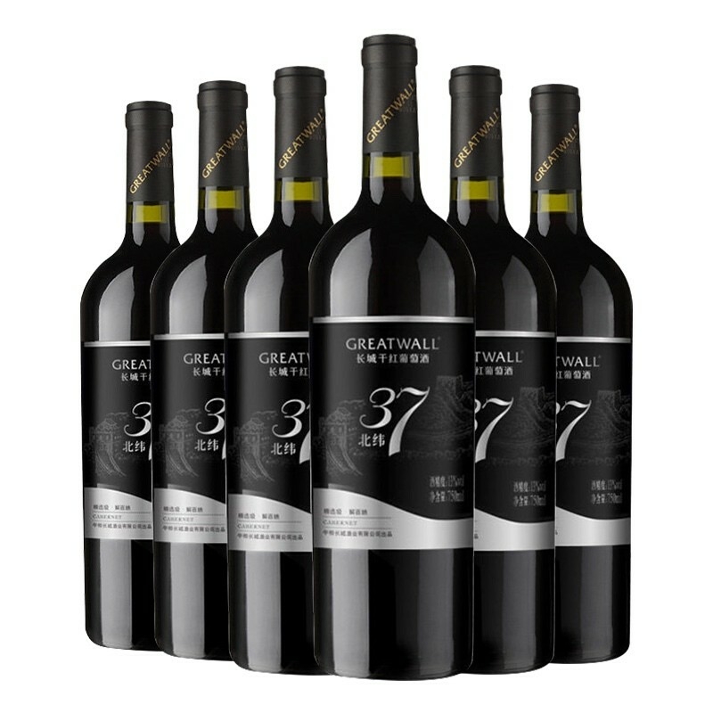長城紅酒北緯37精選級解百納13度干紅葡萄酒750ml