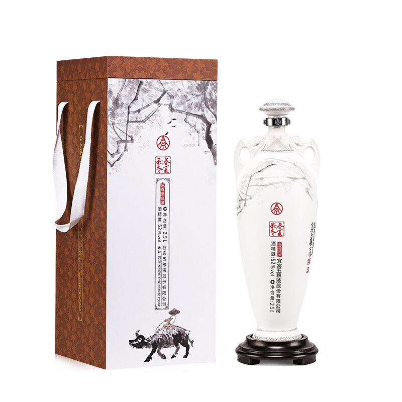 五糧液春夏秋冬甘為孺子牛酒口感濃香型52度白酒2500ml壇裝