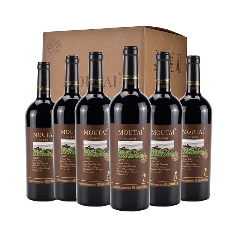 茅臺（MOUTAI）紅酒 干紅葡萄酒 13度經典棕標 750ml