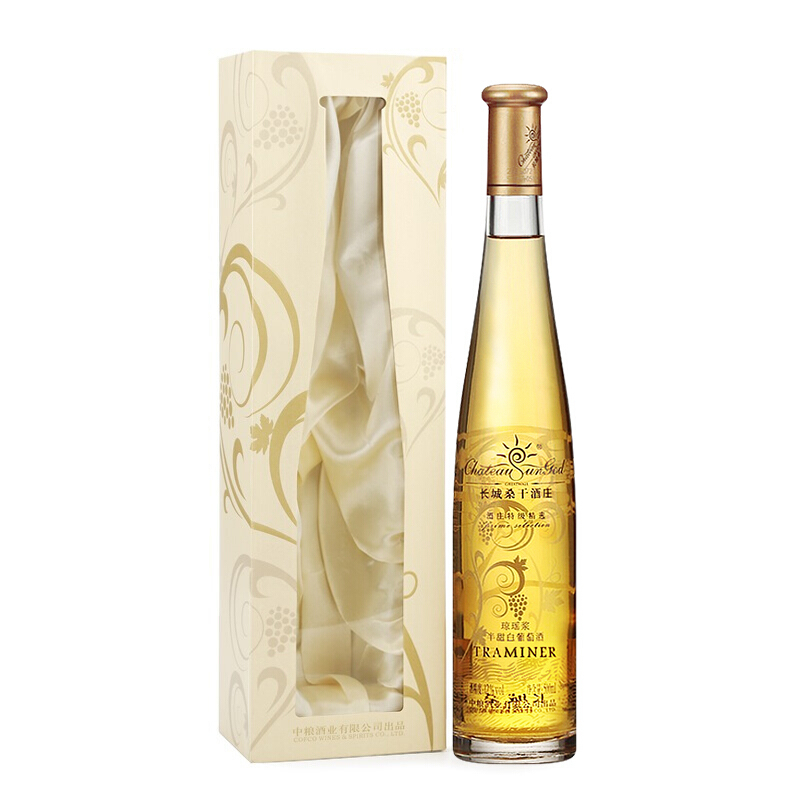 長城紅酒桑干酒莊特級精選瓊瑤漿半甜白葡萄酒500ml單支裝
