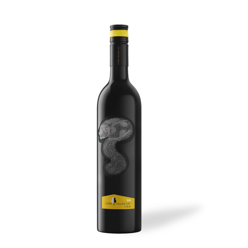 張?jiān)ｉL尾貓赤霞珠西拉混（陳釀型）干紅葡萄酒單支裝750ml