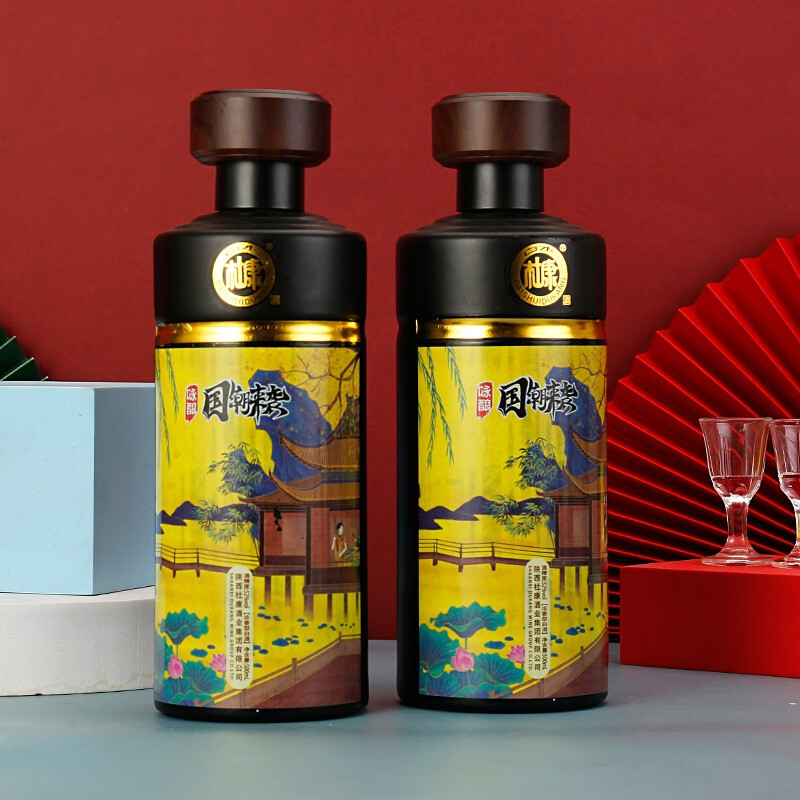 杜康白酒詠釀國(guó)潮來襲酒黃色口感濃香型52度白酒500ml*2禮盒裝