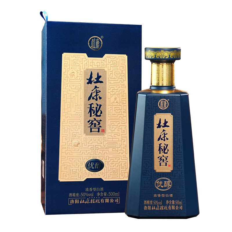 杜康白酒秘窖優(yōu)醇口感濃香型50度白酒500ml單瓶裝
