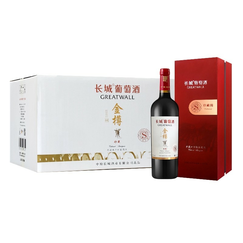 長(zhǎng)城金樽珍藏赤霞珠13度干紅葡萄酒750ml