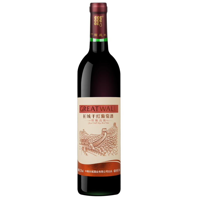 長城紅酒特釀高級(jí)解百納干紅葡萄酒750ml單支裝