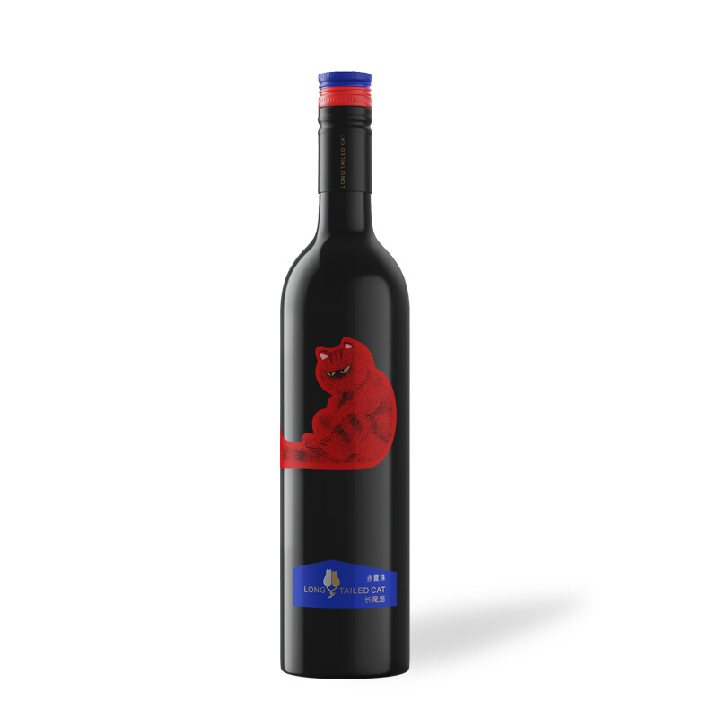 張?jiān)ｉL尾貓赤霞珠（陳釀型）干紅葡萄酒單支裝750ml