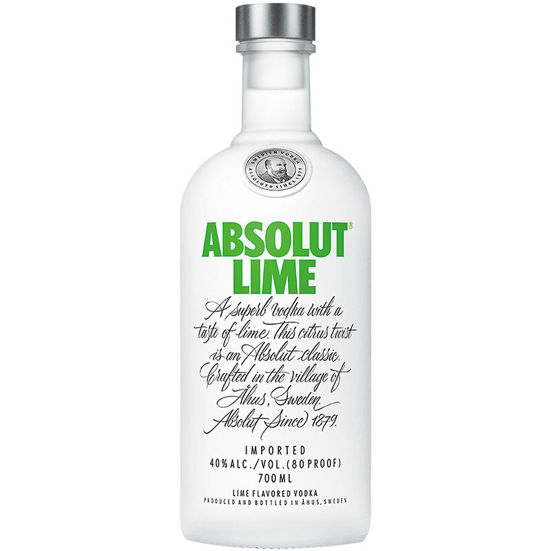 絕對(duì)伏特加（Absolut Vodka）洋酒青檸味40度700ml單瓶裝