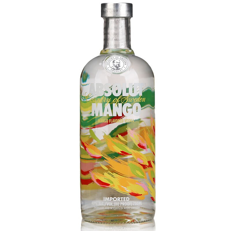 絕對(duì)伏特加（Absolut Vodka）洋酒芒果味40度700ml單瓶裝