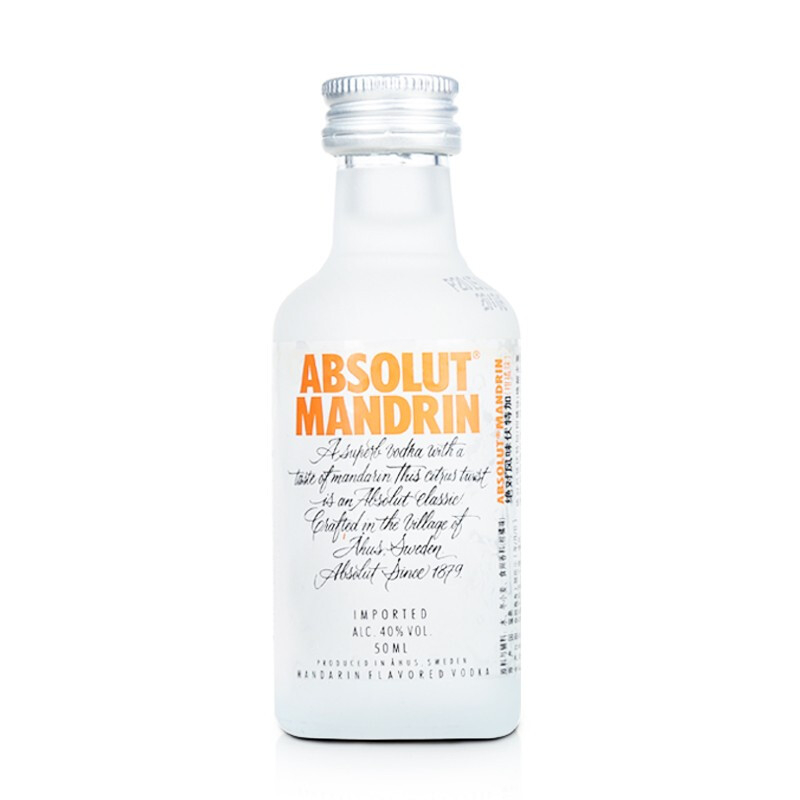 絕對(duì)伏特加（Absolut Vodka）洋酒柑橘味小酒版50ml單瓶裝