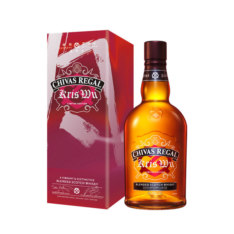 芝華士洋酒吳亦凡限量版炫紅40°度700ml單瓶裝