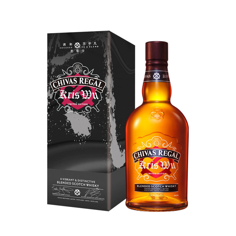 芝華士洋酒吳亦凡限量版酷黑40°度700ml單瓶裝