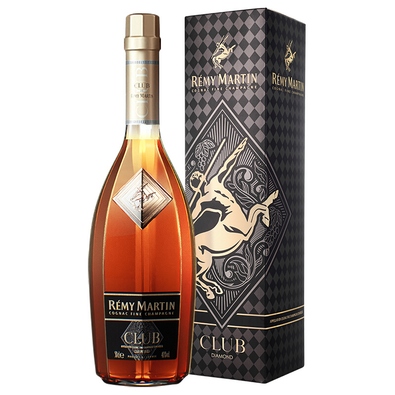 人頭馬（RémyMartin）洋酒CLUB優(yōu)質(zhì)香檳區(qū)干邑白蘭地菱爍限量版500ml單瓶裝