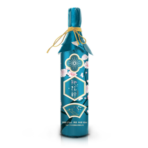 泸州老窖桃花醉酒2018版青瓶12度果香味配制酒500ml单瓶装