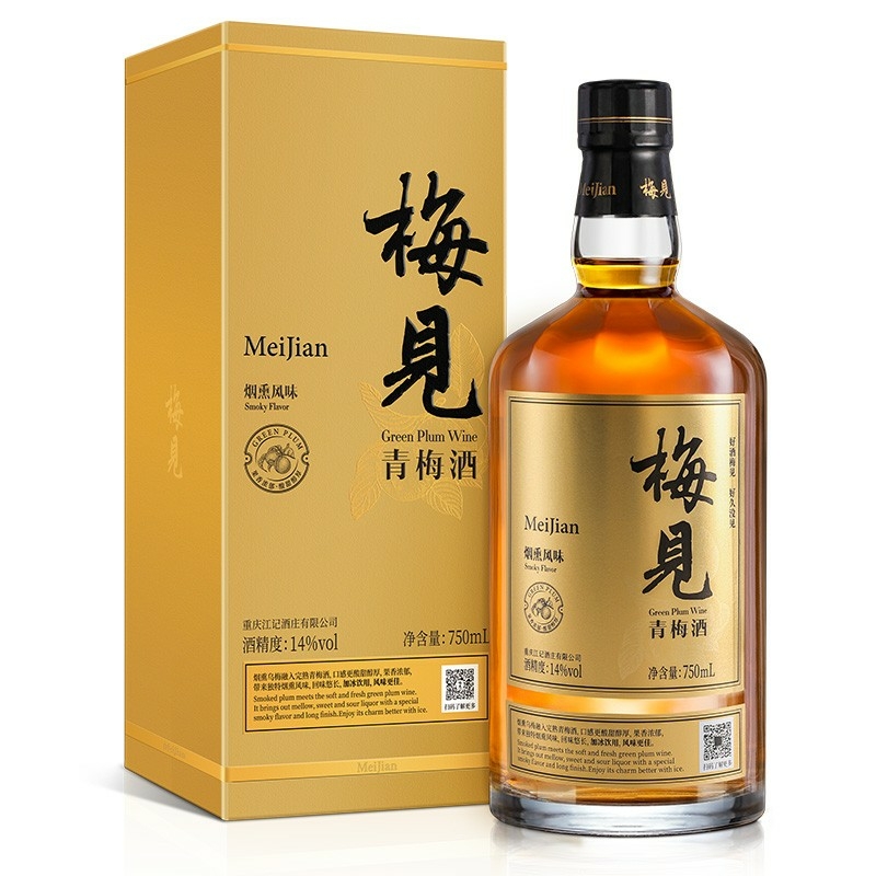 梅見青梅酒黃金版煙熏烏梅味14度金梅見果酒梅子酒750ml
