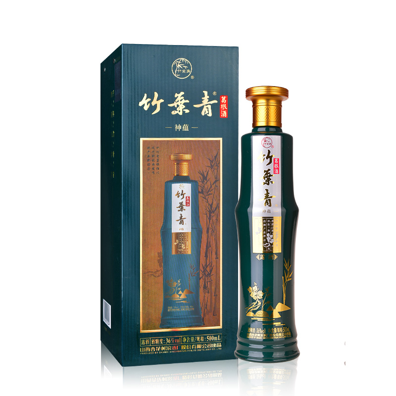 山西汾酒杏花村36度神蘊(yùn)葛根竹葉青酒香型500ml單瓶裝