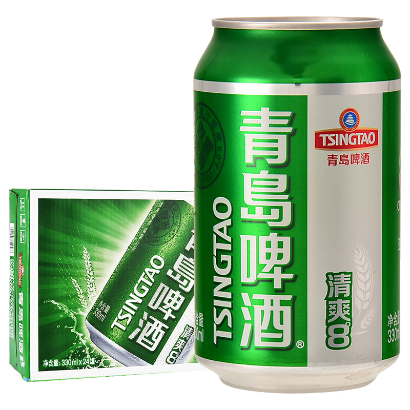 青島啤酒（Tsingtao）清爽8度330ml*24聽