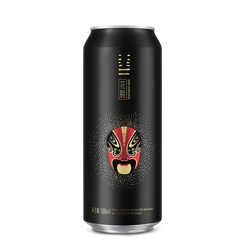 雪花（SNOW）啤酒脸谱花脸115度500ml*12听一箱单罐