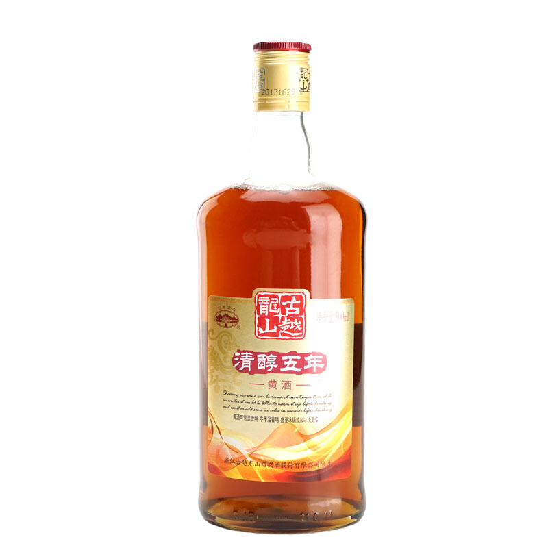 古越龍山清醇五年紹興黃酒半甜型單瓶500ml