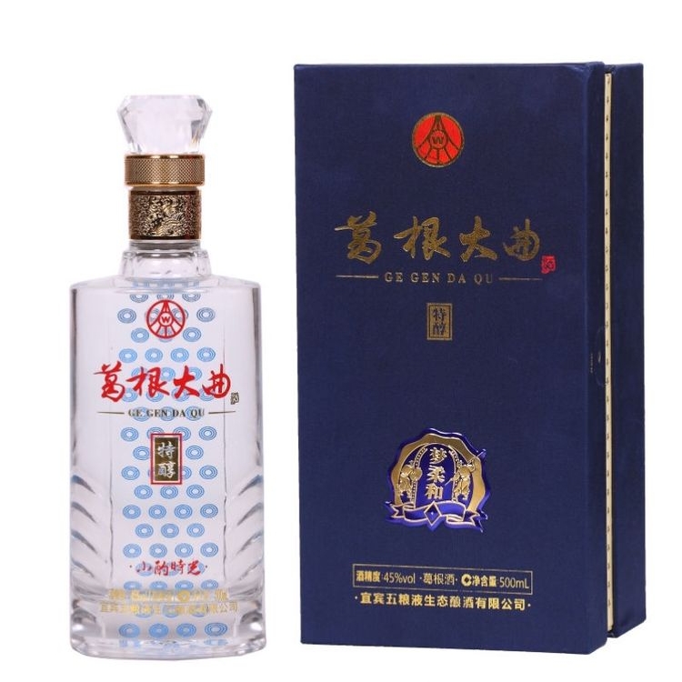 [A]五糧液小酌時光葛根大曲特醇口感濃香型52度白酒500ml單瓶裝