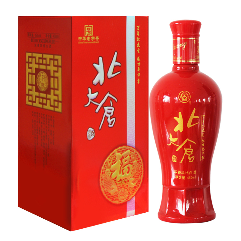 黑龍江北大倉白酒幸福酒45度濃香型450ml單瓶裝