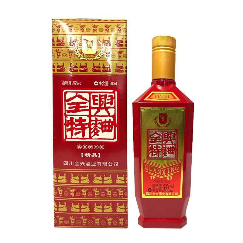 四川全興酒業(yè)特曲精品52度濃香型500ml單瓶裝