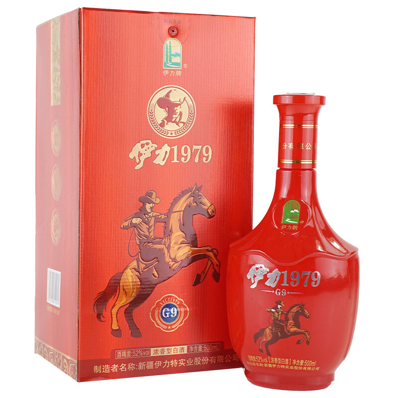 新疆伊力特伊力1979 G9紅色瓶52度濃香型500ml單瓶裝