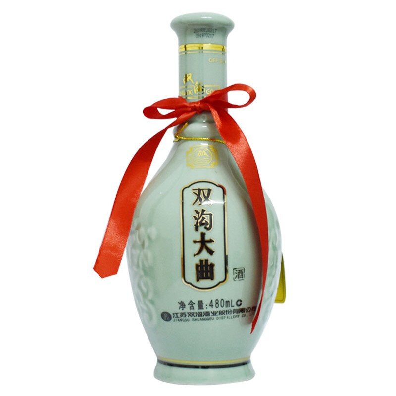 江蘇省雙溝酒大曲青瓷酒42度濃香型480ml單瓶裝