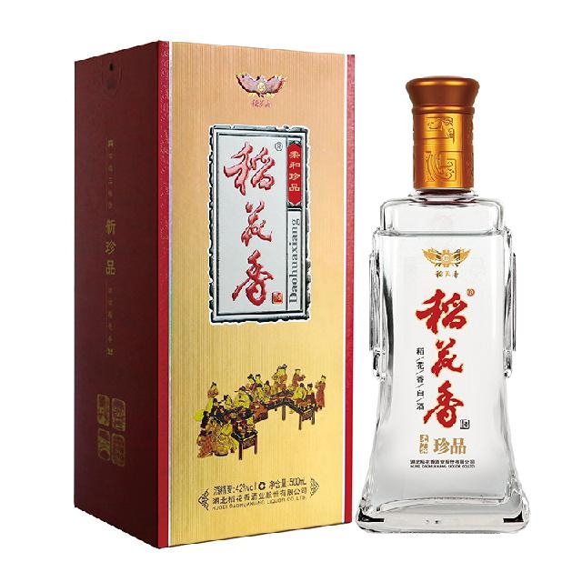 湖北稻花香酒柔和珍品42度濃香型500ml單瓶裝