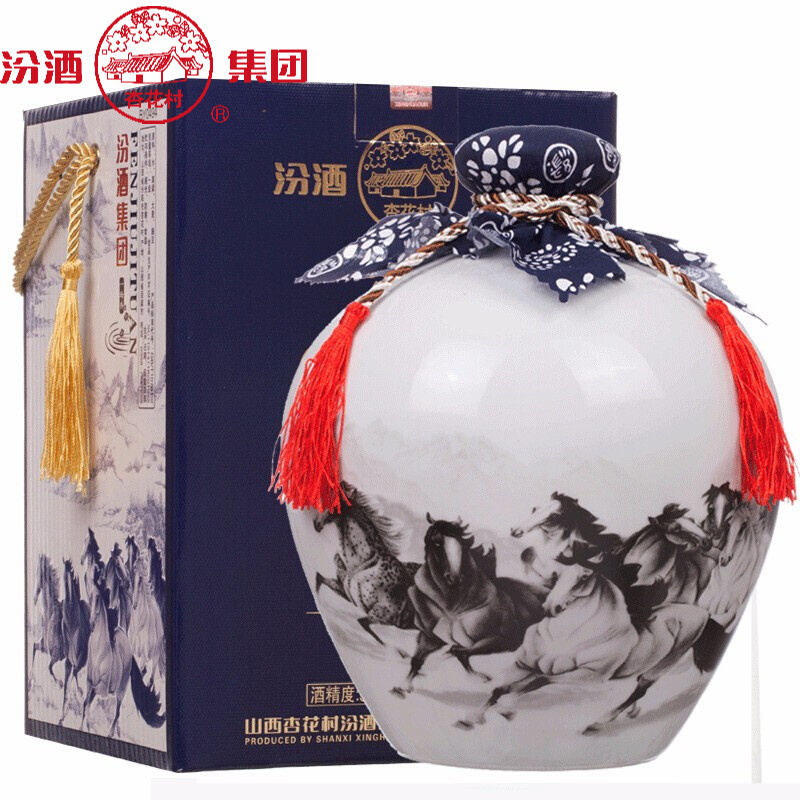 山西杏花村汾酒杏花村三斤大壇酒53度清香型1500m一壇裝