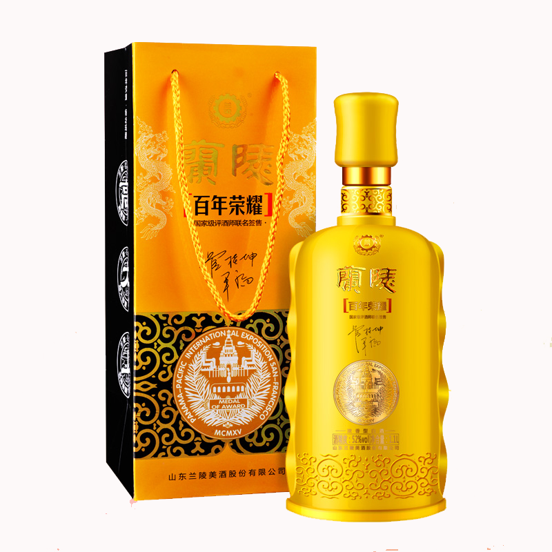 蘭陵酒百年榮耀52度濃香型1100ml單瓶