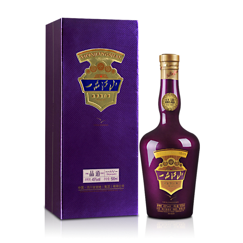 四川金盆地45度一品江山品道濃香型500ml單瓶