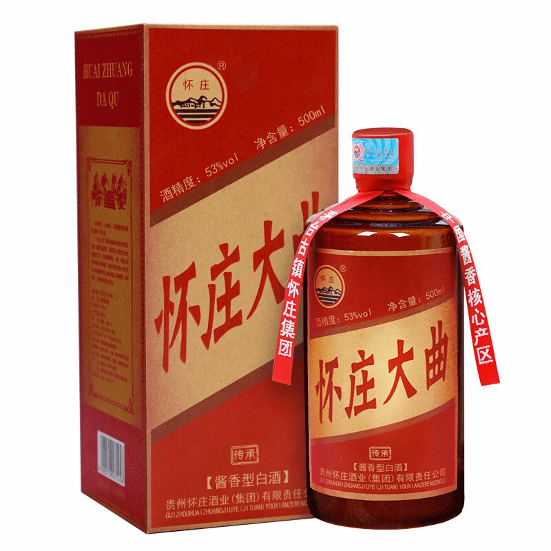 懷莊大曲酒傳承53度醬香型500ml單瓶