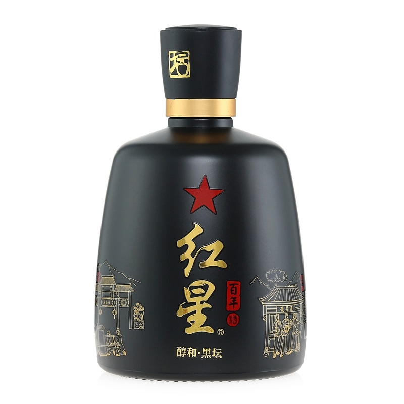 紅星二鍋頭百年醇和黑壇52度兼香型白酒500ml