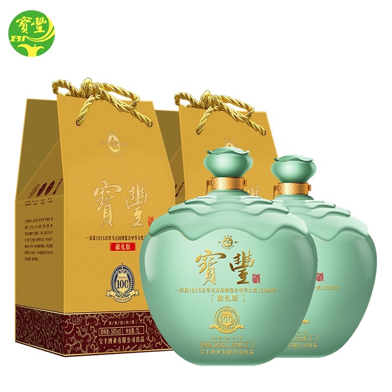 寶豐榮耀青壇獻(xiàn)禮版54度清香型白酒1000ml