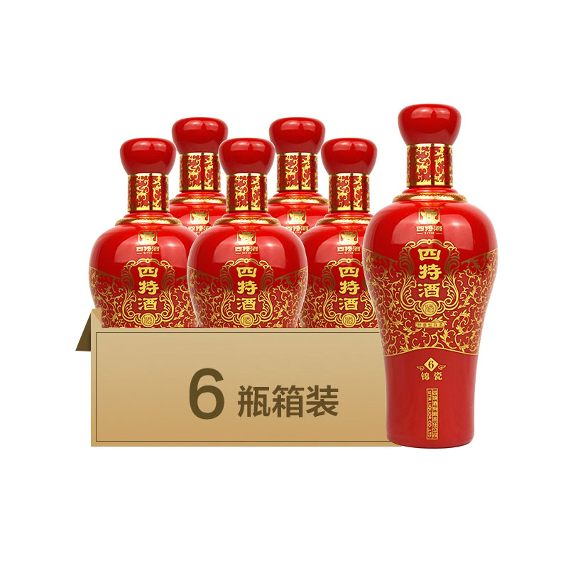 四特紅錦瓷H6 52度特香型白酒500ml