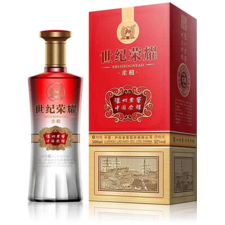四川瀘州老窖世紀(jì)榮耀柔和口感濃香型42度白酒500ml單瓶裝