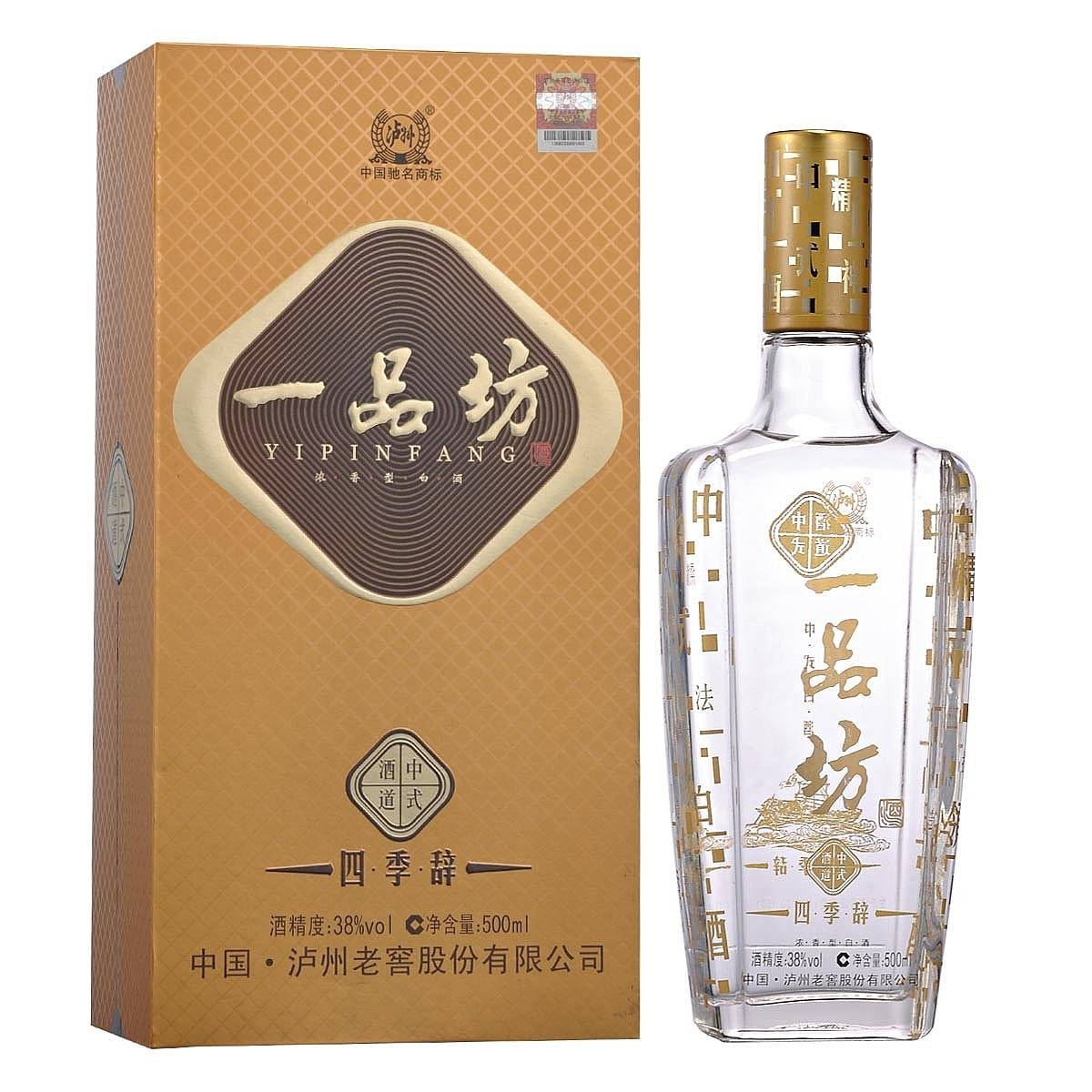 四川瀘州老窖一品坊四季辭口感濃香型38度白酒500ml單瓶裝