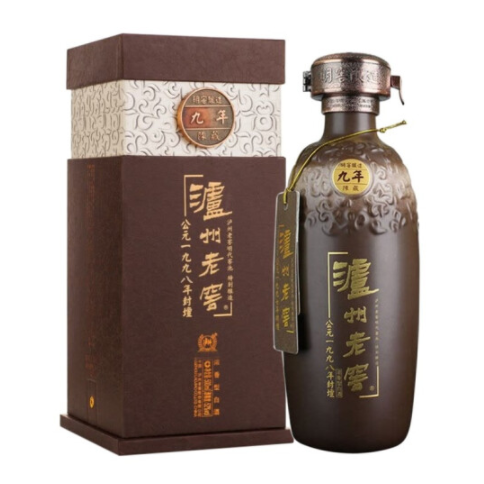 四川瀘州老窖九年封壇老酒口感濃香型52度白酒500ml單瓶裝