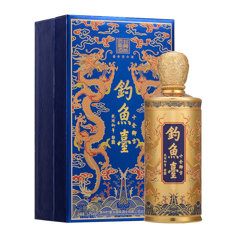 貴州釣魚臺十全御寶酒53度醬香型500ml單瓶裝