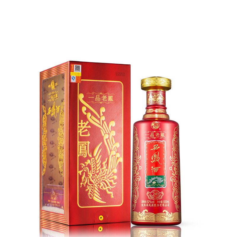 陜西西鳳酒一品老鳳20年口感鳳香型52度白酒500ml單瓶裝