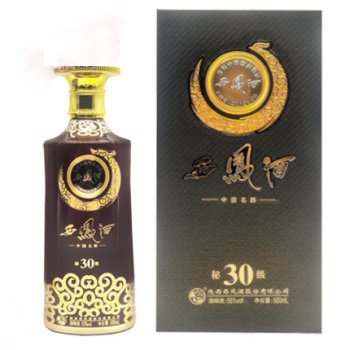 陜西西鳳酒秘級西鳳酒30年口感鳳香型55度白酒500ml單瓶裝