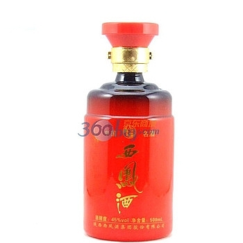 陜西西鳳酒延安紅色精品口感綿柔鳳香型45度白酒500ml單瓶裝