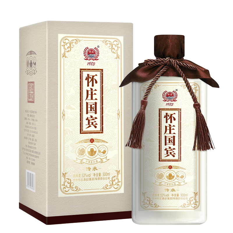 茅臺鎮(zhèn)懷莊國賓酒傳承53度醬香型500ml單瓶裝