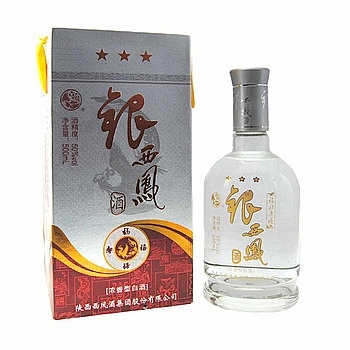 陜西西鳳酒三星銀西鳳口感濃香型50度白酒500ml單瓶裝