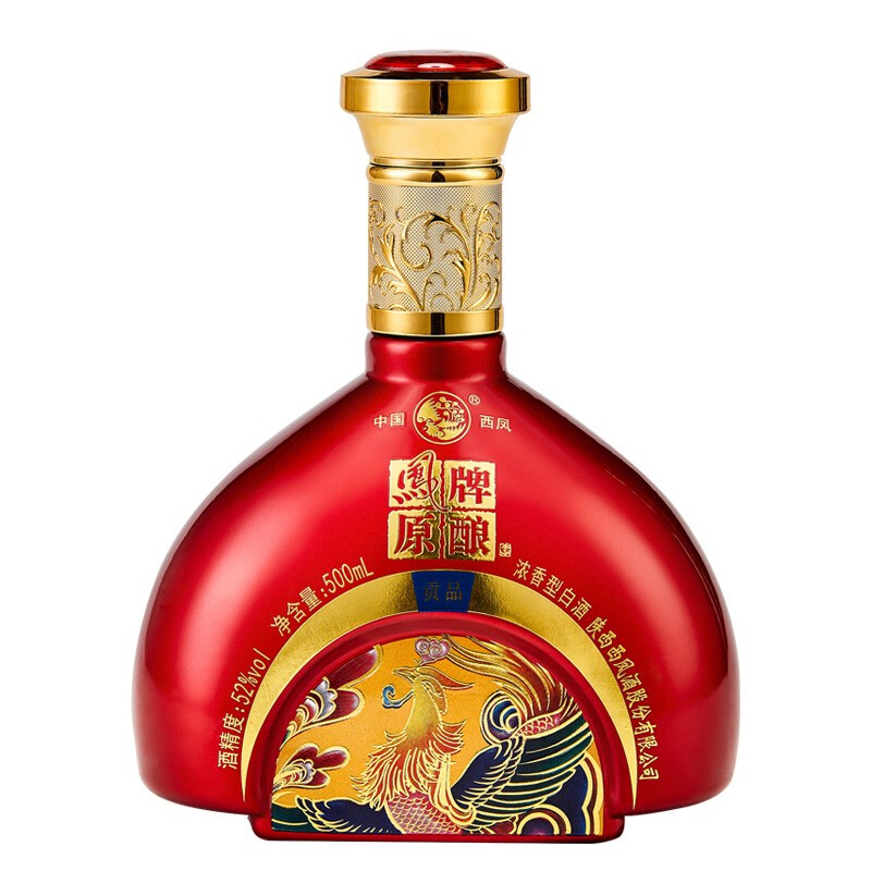 陜西西鳳酒鳳牌原釀貢品口感濃香型52度白酒500ml單瓶裝